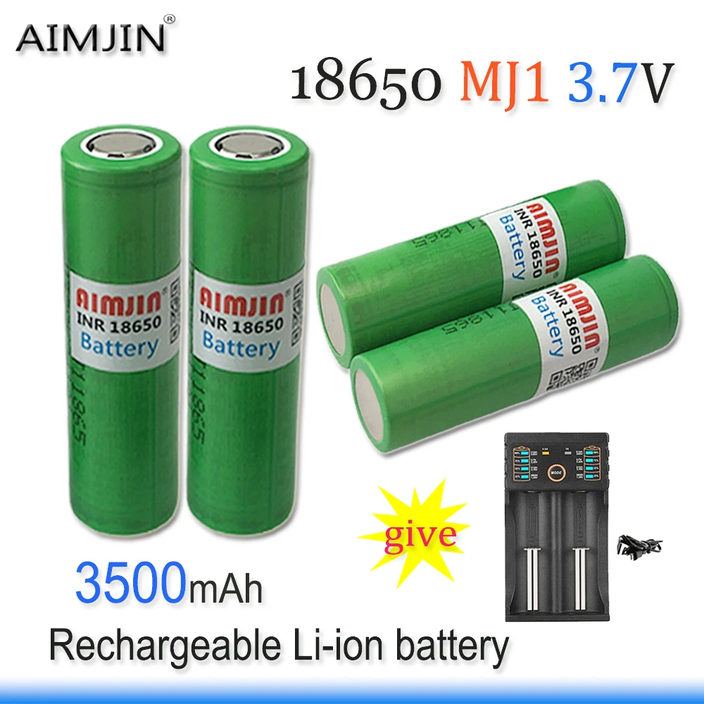 

18650 MJ1 3500mAh 3.7V 25A Lithium-ion battery For Our Toy Tool Flashlight Battery+USB Charger