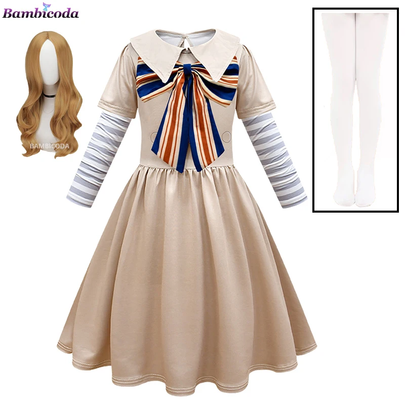 Megan Cosplay Costume Megan Dress Ai Doll Robots Skirt Top Socks Horrible Movie M3gan Women Child Cosplay Dress Outfit For Girls