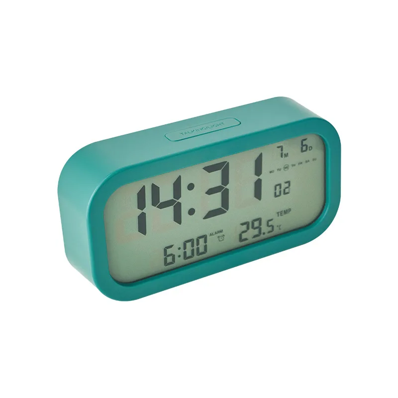 Large Screen multi-function Simple Digital Alarm Clock Bedroom Bedside LCD Table Clock Displayed Calendar Week Temperature