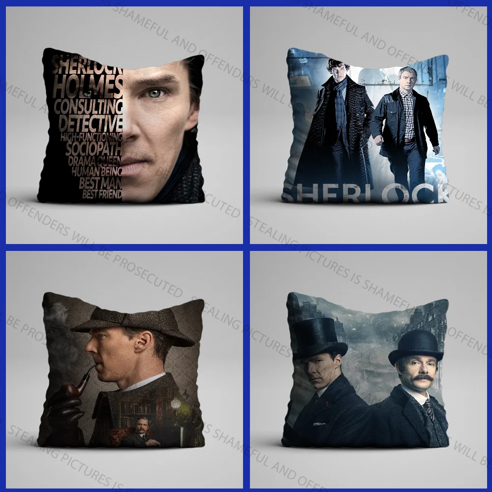 

S-Sherlock 221B H-Holmes-ES Pillow Case Pillowcase Home Sofa Cushions Car Cushions Office Pillow