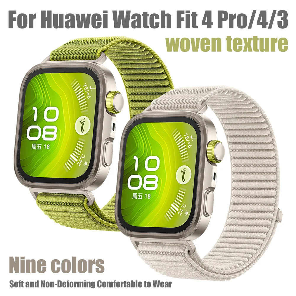 Strukturiertes gewebtes Nylonarmband, geeignet für Huawei Watch Fit 4 Pro Smartwatch-Ersatzarmband, geeignet für Huawei Watch Fit 4/3