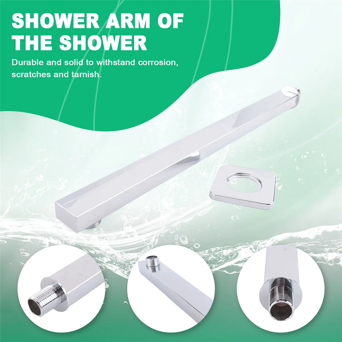 shower extension 40 Cm Square Shower Arm Extension Arm Wall Mount For Rain Shower Head Shower Rod Rainfall Shower Head Arm Chrom