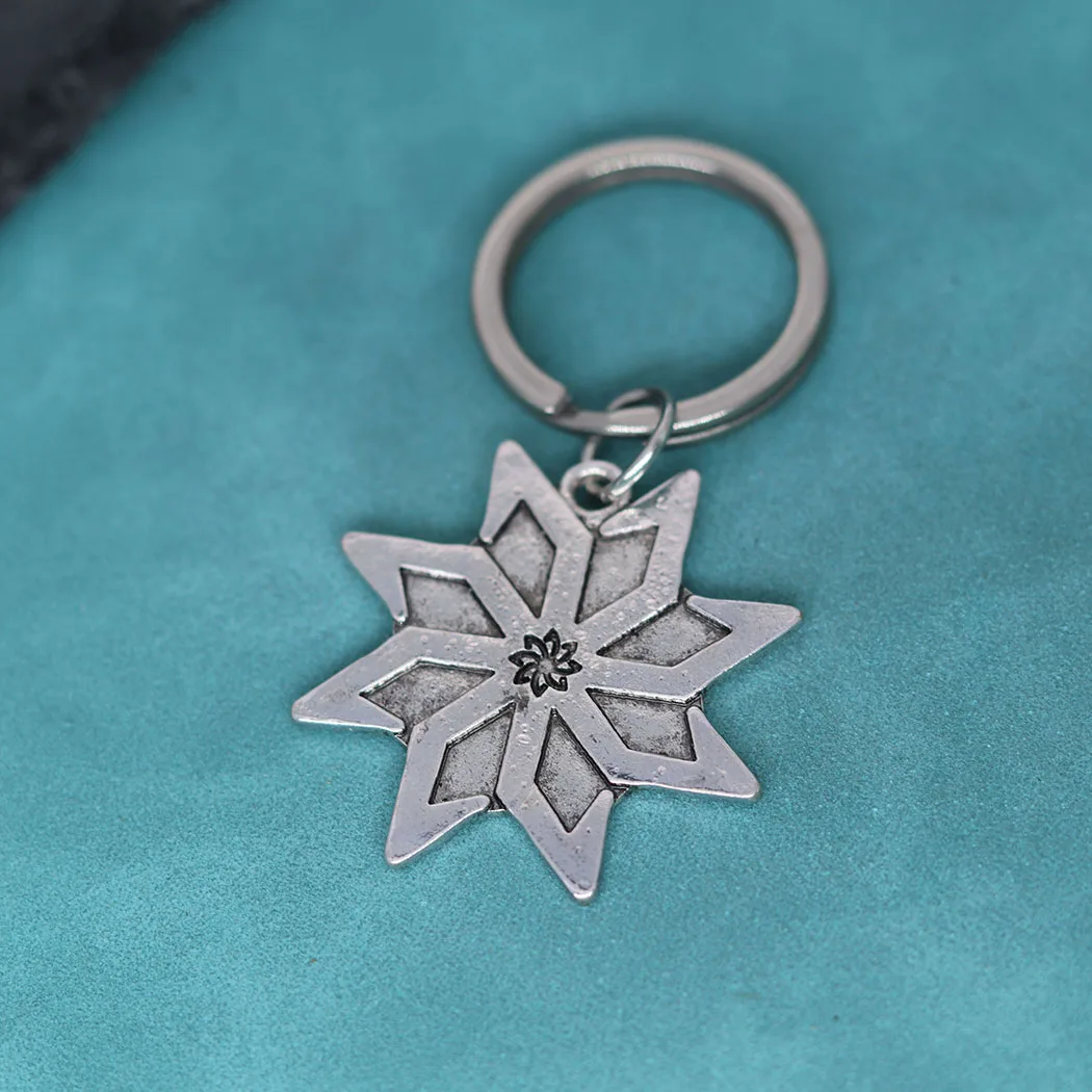 Aphrodite Flower Pendant Keychain For Men Women Slavic Key Chains Viking Sun Symbol Perun God Flower Amulet Keyring Accessories