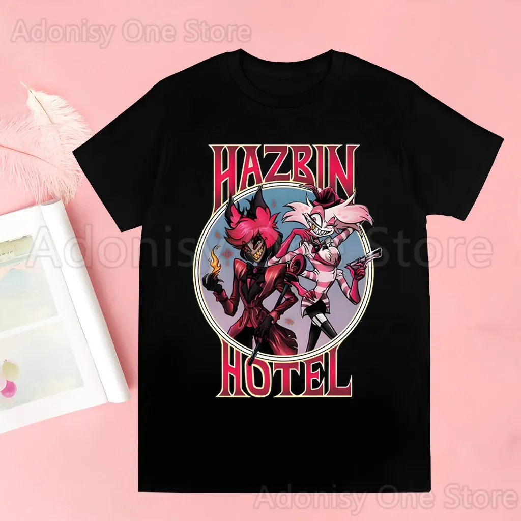 

Hazbin Comedy Angel Dust Print T-shirts Women Summer Graphic Tees Funny Shirts for Woman Tshirts Crew Neck Harajuku Tops