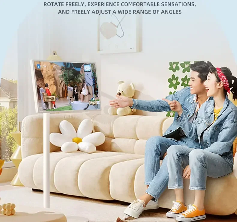 شاشة تلفزيون حديثة مقاس 21.5 بوصة 4+64 جيجا بايت تلفزيون متنقل رقمي Inteligente Mini 4K تلفزيون Bestie الذكي