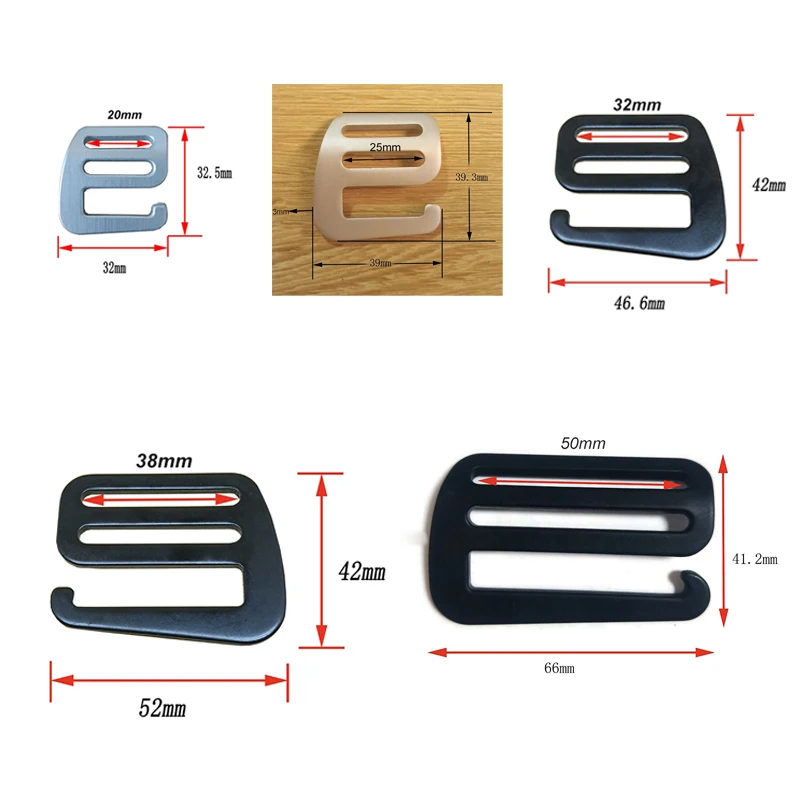 2 قطعة الألومنيوم G هوك سلم الشريحة مشبك حزام ظهره حزام الضابط حزام اكسسوارات 20 مللي متر 25 مللي متر 32 مللي متر 38 مللي متر 50 مللي متر #4