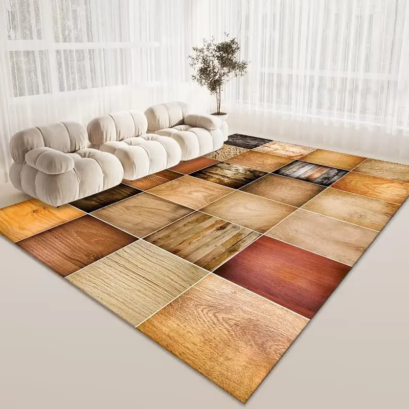 Light Luxury Soft Living Room Carpet Big Area Rug for Bedroom Soft Non-slip Floor Mats for Kids Room Decor Brown Decoration Home