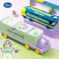 Disney BuzzLightyear Alien Marie scatola di cancelleria multifunzionale a forma di treno creativo scatola di penne di stoccaggio di grande capacità a doppio strato