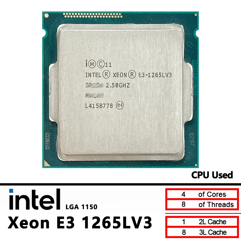 

Процессор Intel Xeon E3-1265L v3 E3 1265Lv3 E3 1265L v3 2,5 ГГц, 4C/8T, 45 Вт, LGA 1150