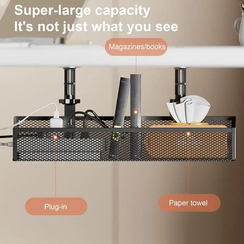 Under Desk Cable Management Tray No Drill Cable Tray Box High Load Capacity Desk Wire Management Desk Cable Management Box