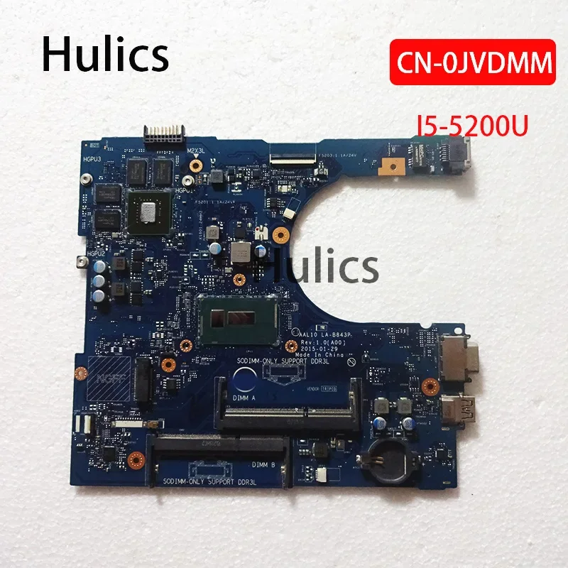 

Used CN-0JVDMM 0JVDMM JVDMM For Dell INSPIRON 5458 5558 5758 Laptop Motherboard Mainboard With I5-5200U CPU LA-B843P Board