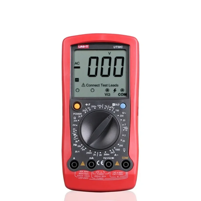 

UNI-T UT58C Ammeter Multitester DMM Digital Multimeters DC/AC Voltage Current Resistance Capacitance Tester Data Hold