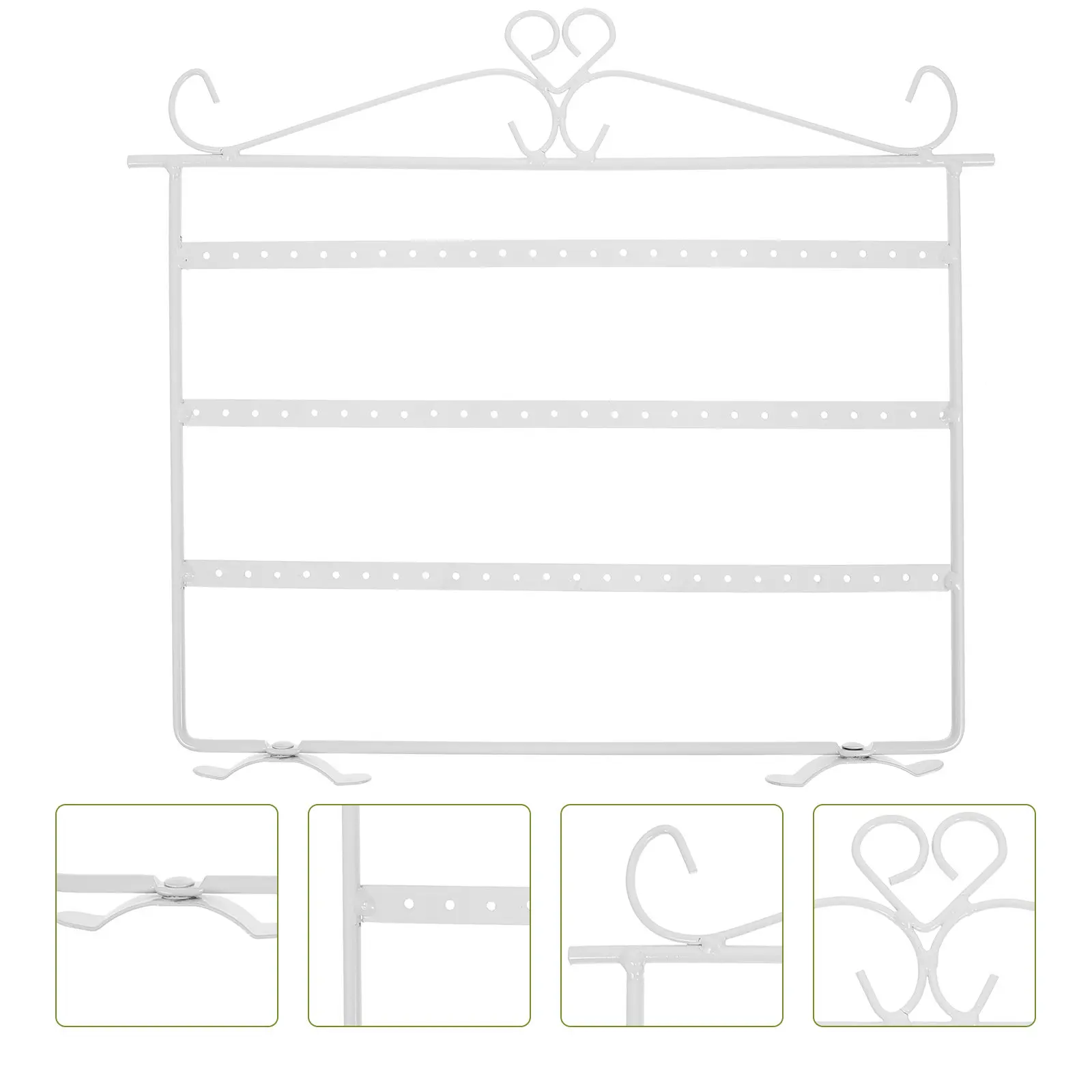 

Three-Layer Jewelry Display Rack Desktop Earring Holder Stand for Studs Hoops Chains Pendants Decorative Storage Organizer