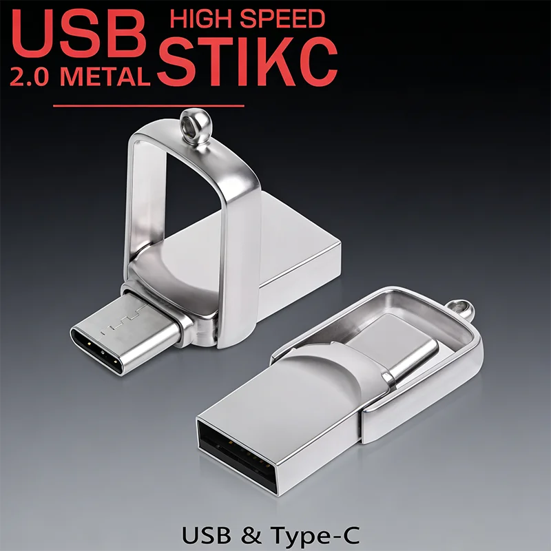 

Высокоскоростная флешка 2-в-1 с USB и Type-C, 128/256 ГБ, устройство для хранения данных с двойной функцией, совместимое с ПК ﻿