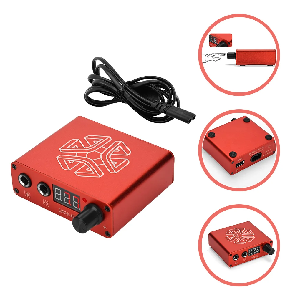 

Digital Tattoos Power Adapter High Grade Aluminum Shell USB Output Port Stable Performance Tattoos Power Supply