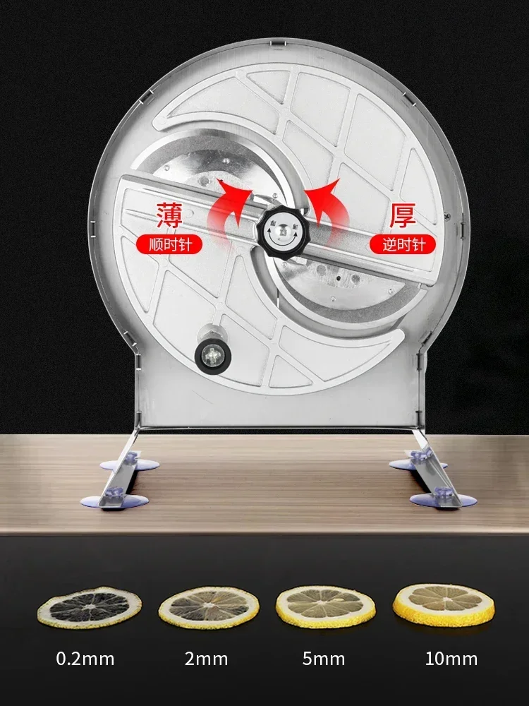 

Lemon slicer, potato slicer, commercial manual stainless steel fruit slicer, garlic slices, carrot, hand cranked