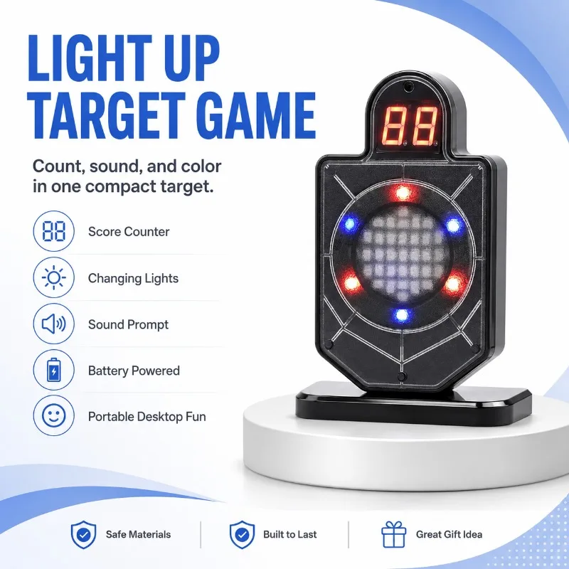 Color‑LED Feedback Electronic Leisure Target, Digital Score‑show Induction Prop for Indoor Group Games