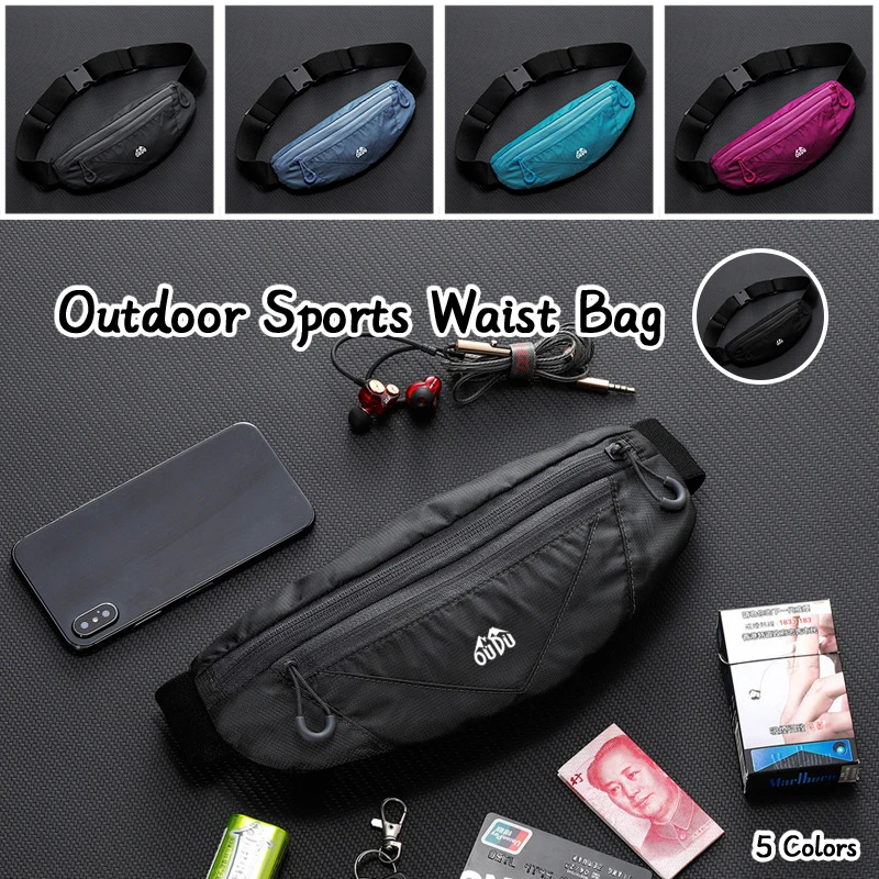 Outdoor Sports Waist Bag, Double Zipper Pocket, Waistband, Gym, Yoga, Belt Pack, Mobile Phone, Wasit Wallet