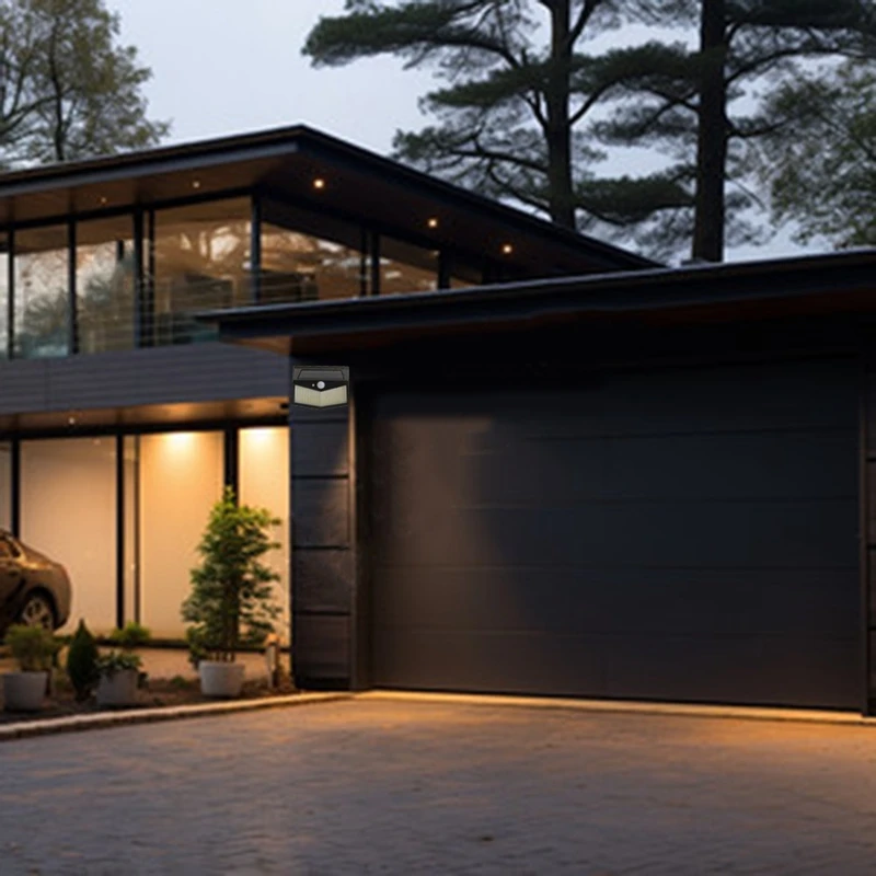 Luces solares impermeables para exteriores Luz solar ABS Luces de movimiento solares ultrabrillantes de 3 modos (500Lm)