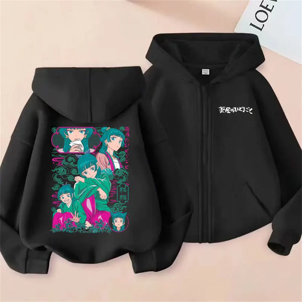 

Anime The Apothecary Diaries Graphic Zipper Hoodie Maomao Print Zip Up Hoodies Men Women Clothing Casual Kawaii Funny Sweatshirt