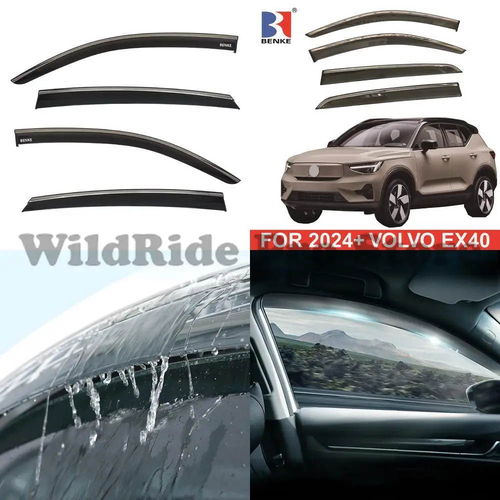 

1 set For Auto Car Side Door Visors WINDOW VISOR Wind Deflector Sun Rain Guard Deflectors Weather Shields for VOLVO EX40 2024+ V