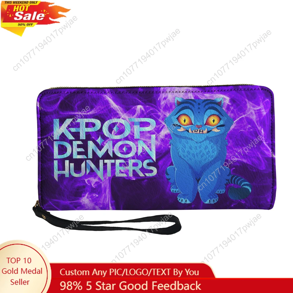 

KPop Demon Hunters Derpy Tiger Custom Wallet Purse Sprunki Men Women Zipper Long Wallets Double Print Portable Wallet Gift Bag