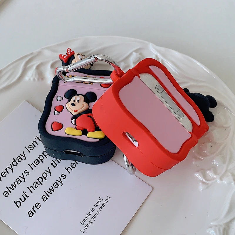 Case for Apple AirPods 1 2 3 Pro 2 Case 3D Disney Mickey Minnie Silicone Earphone Protective Cases Accessories Headphone Box