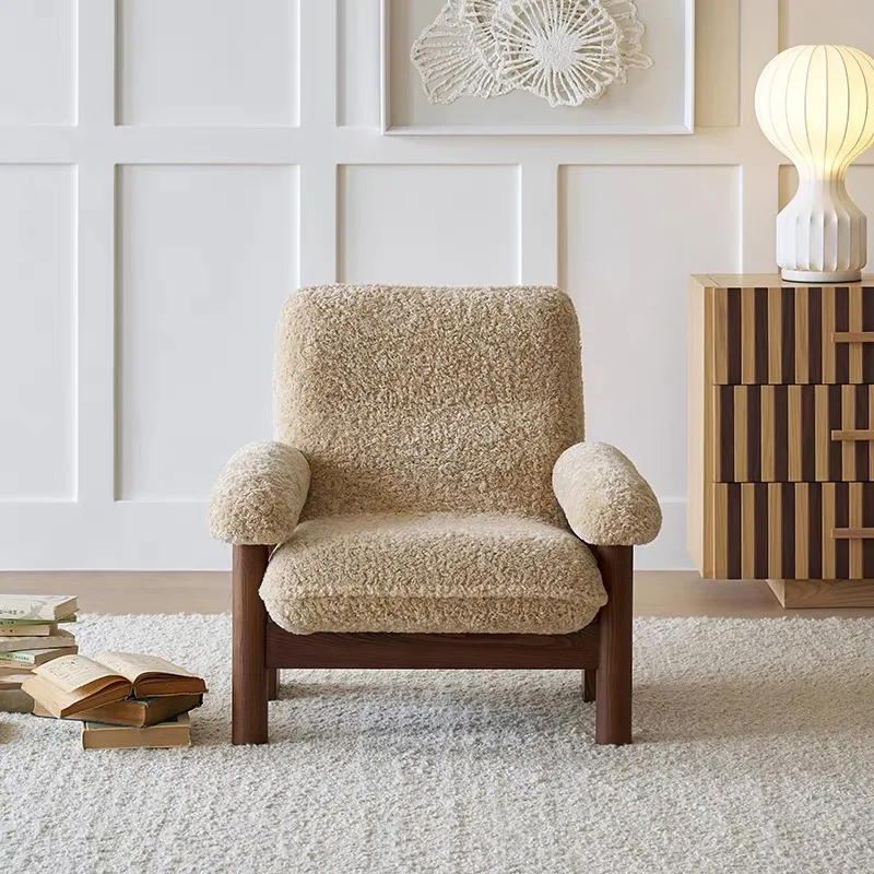 

Art, Lounge Chair, French, Vintage, Solid Wood, Sofa Chair, Cream Style