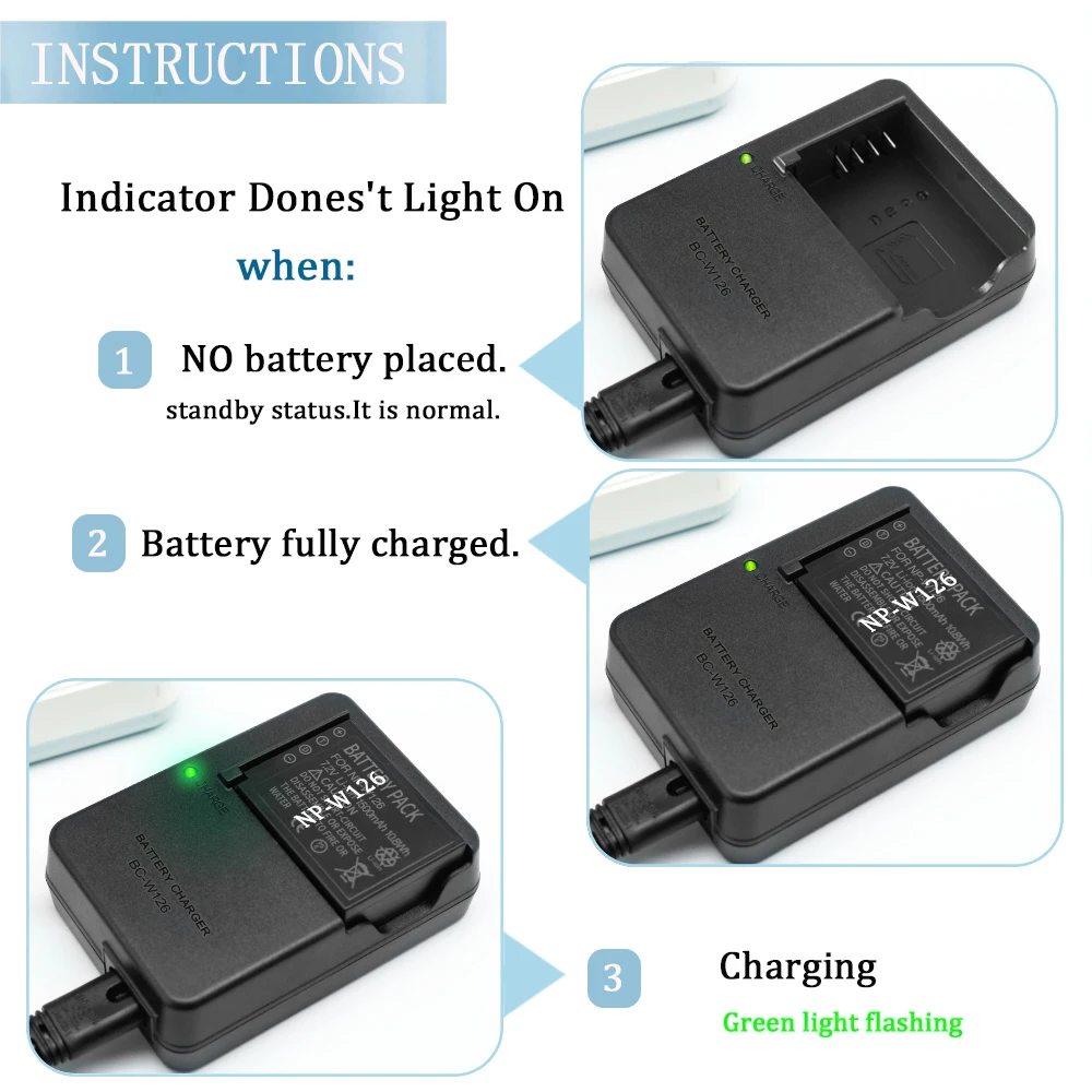NP-W126S NP-W126 Batteries Charger BC-W126 For FUJI FUJIFILM FinePix