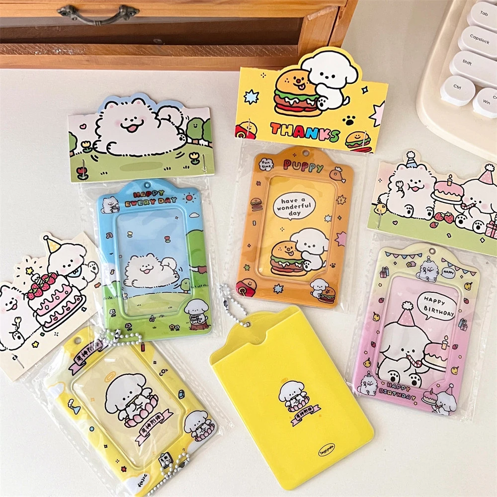 Cute Cartoon Photocard Holder Keychain Photocards Credit ID Bank Card Case Card Protective Sleeve Photo Display Bag Pendant
