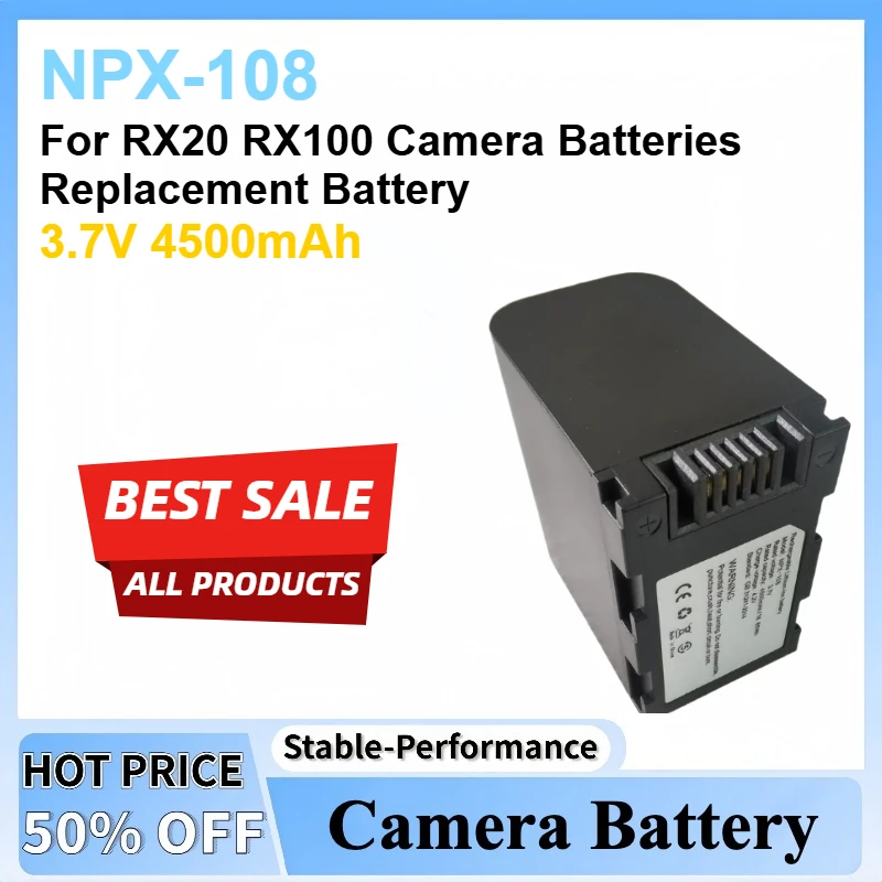 

New 3.7V 4500mAh NPX-108 Battery Suitable For RX20 RX100 Camera Batteries and Chargers Replacement Battery