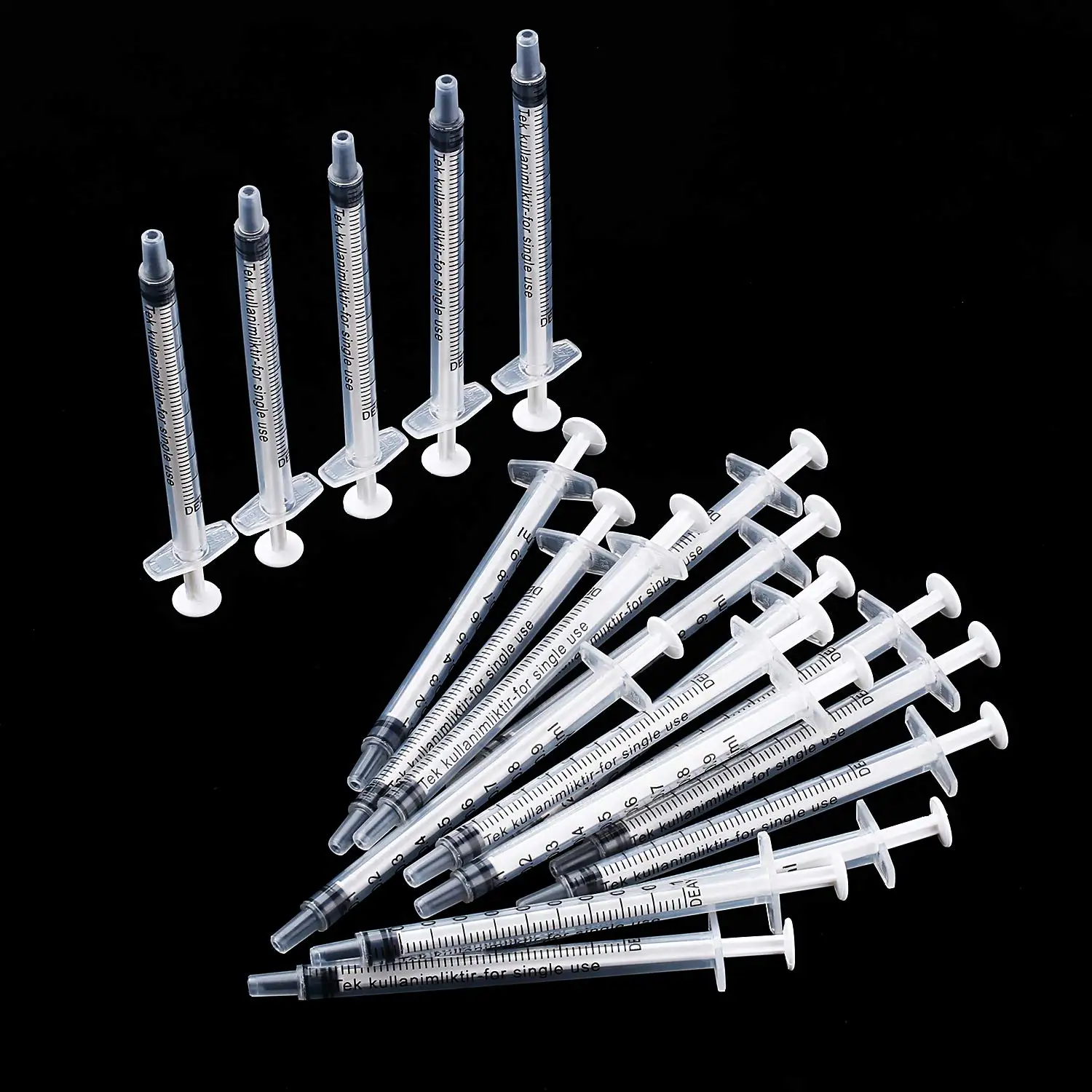 1 مل معقمة بشكل فردي يمكن التخلص منها - محاقن فم مستقيمة، عالية الدقة للمختبرات العلمية، عبوة من 100 قطعة #1