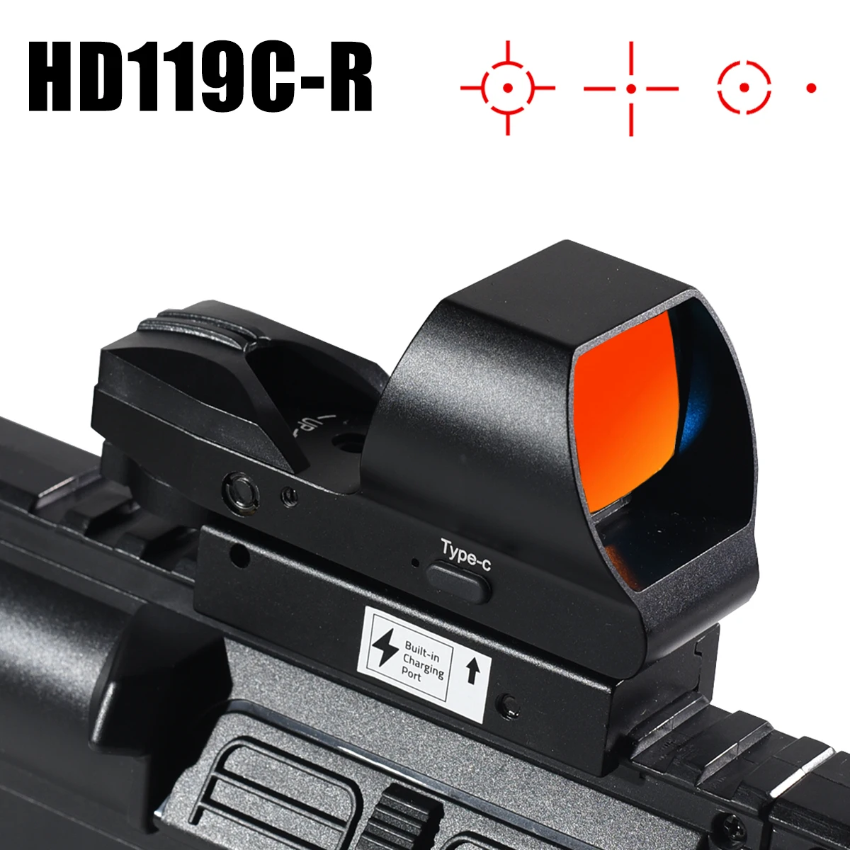 HD119C-R Tactical Red Dot Sight Optics Airsoft Scope Reflection Hologram Hunting Rifle Scopes for 20mm Rail Mount