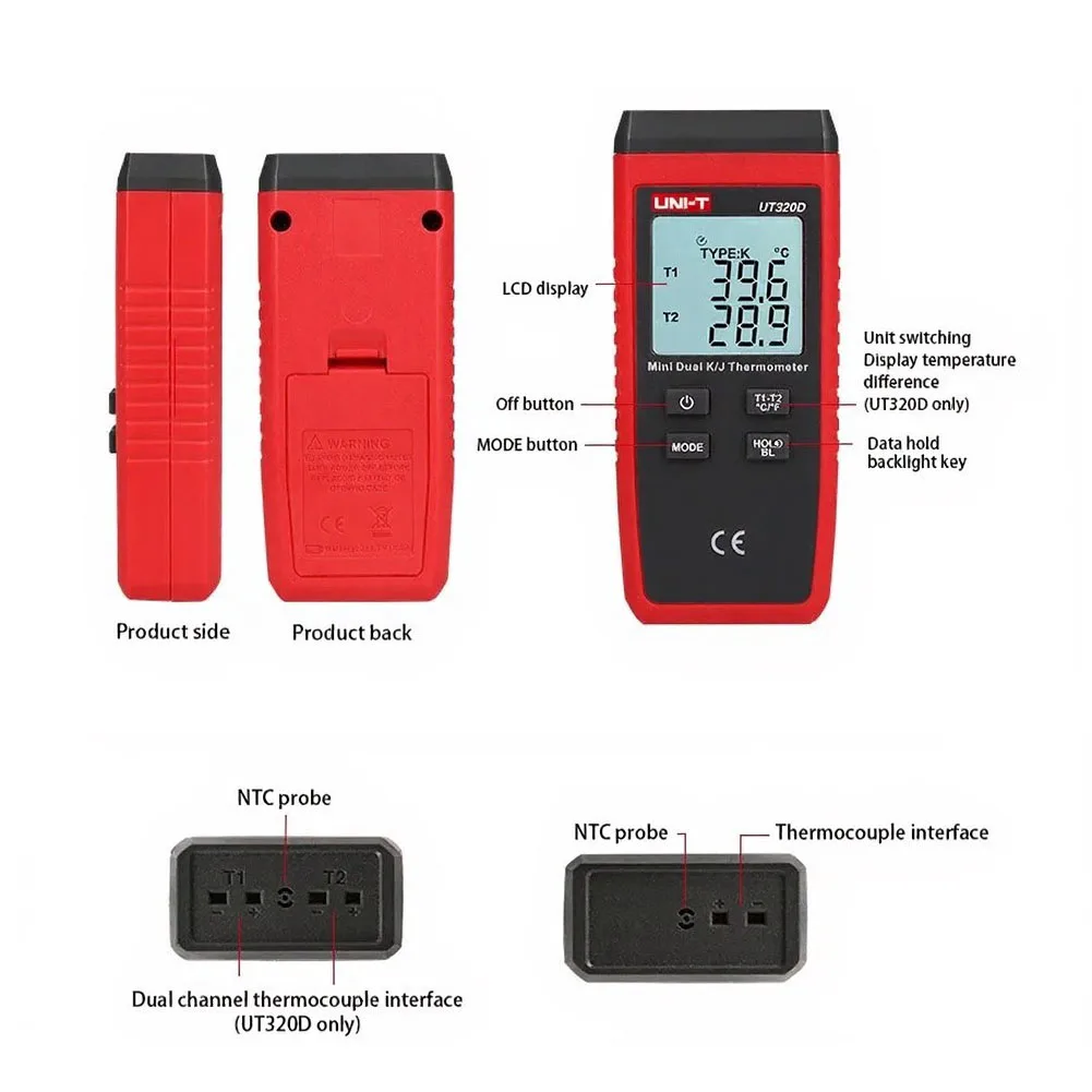 High Accuracy Digital Thermometer Temperature Instrument 120mm X 53mm X 28mm Digital Thermometer Wide Measurement Range
