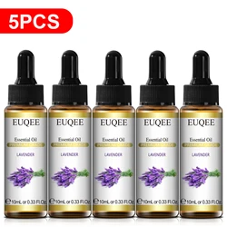 EUQEE 5pcs/4pcs/3pcs/2pcs/1pcs Natural Lavender Oils 10ml Lavender Essential Oil For Aromatherapy Humidifier Candle Making