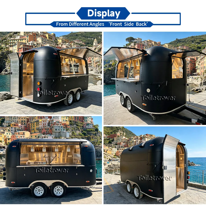 Modern Fully Equipped Kitchen Pizza Coffee Ice Cream BBQ Crepes Food Trailer Portable Food Truck With Full Kitchen