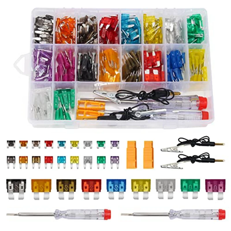 306 PCS Car Fuses Assortment Kit With 2 Car Fuse Tester And 2 Fuse Puller Blade-Type Automotive Fuses Replacement Fuses