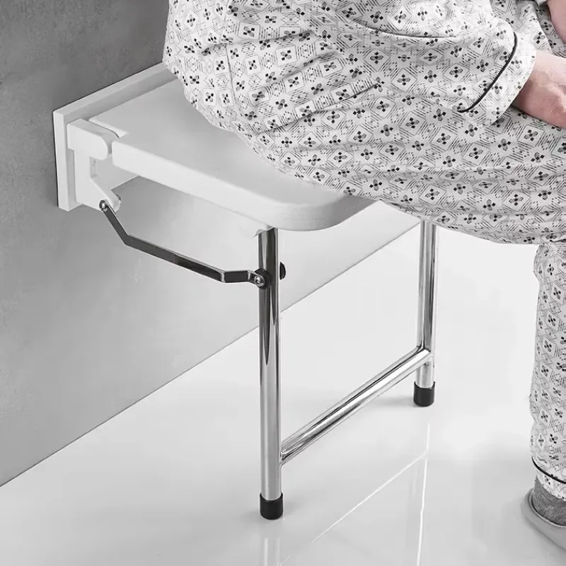 Non-slip safety folding stool for bathroom, shower room, maternity soft leather anti-collision bath seat