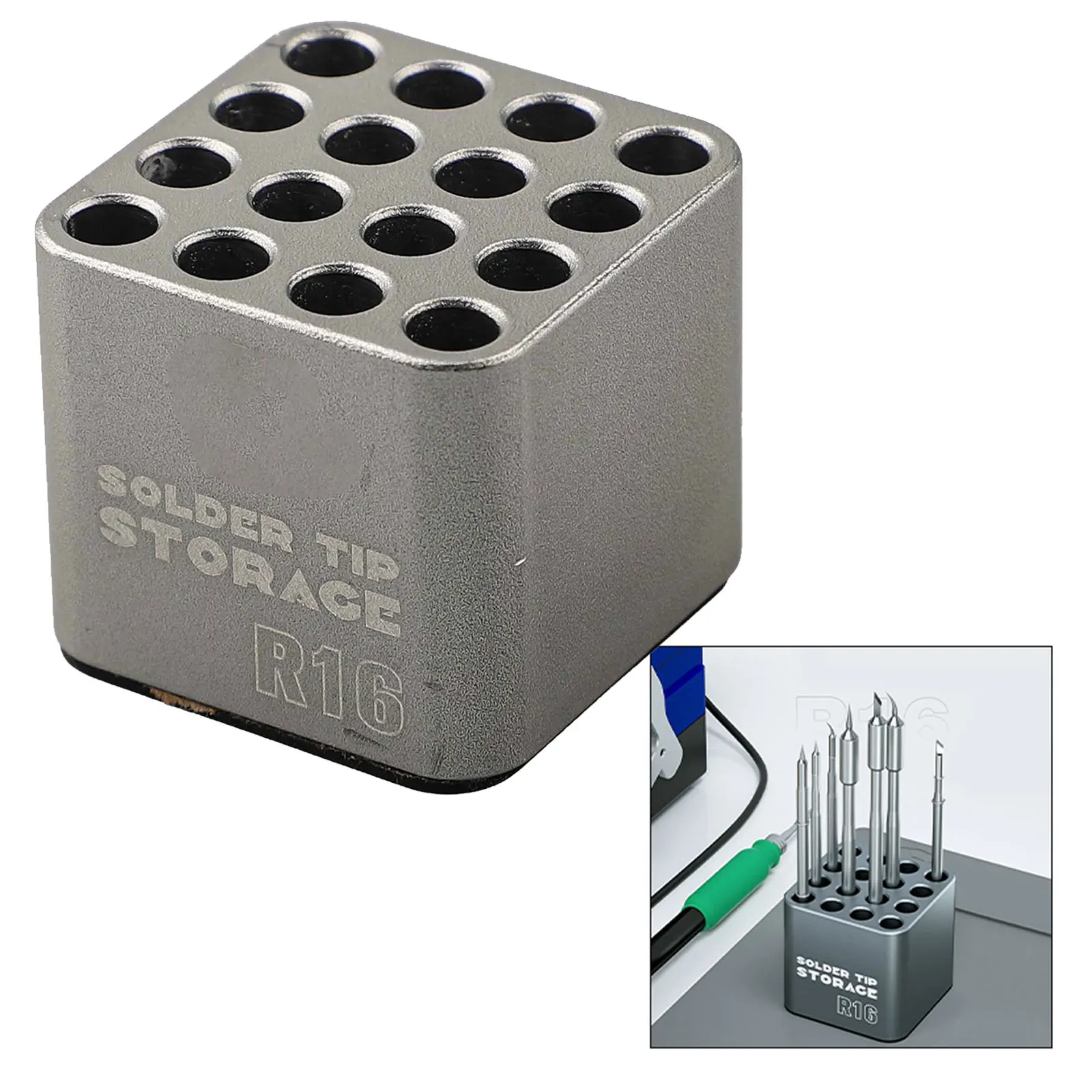 16-Hole Multi-grid Classification Soldering Iron Tips Storage Box Heating Core For Soldering Iron Tips And Small Hand Tools