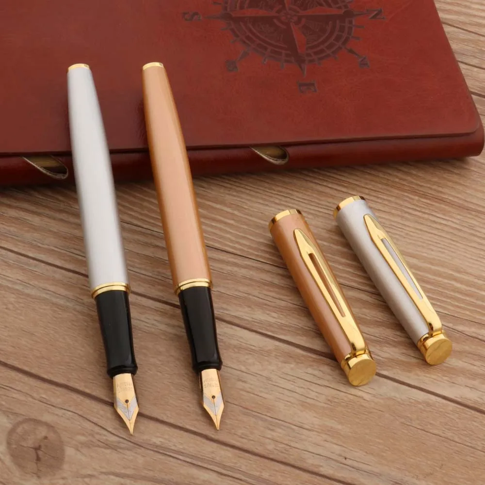 1 Stück Luxus-Marken-Metallfüllfederhalter in Silber, Schwarz, Gold, Schreibwaren, Büro, Schulbedarf, Schreibgeschenk, neuer Stift