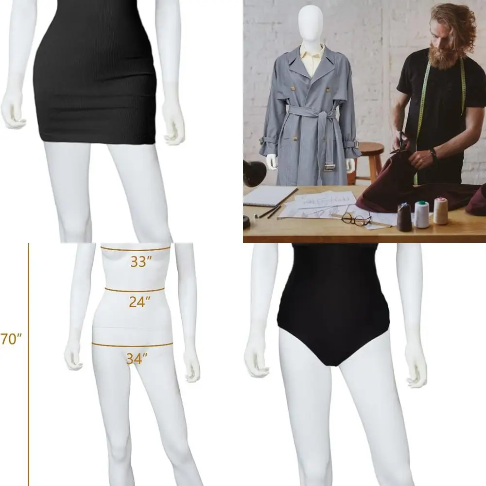 

73 Adjustable Full Body Female Mannequin with Detachable Head for Retail Displays, Costumes, and Events