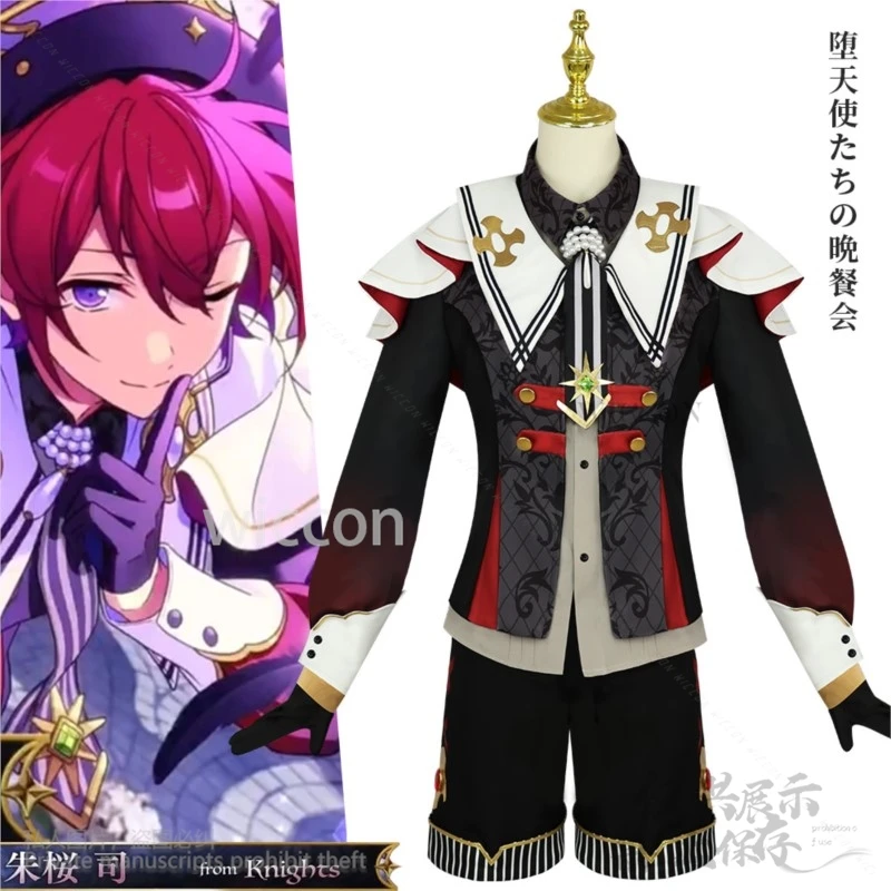 Caballeros Suou Tsukasa, conjunto de juego de Anime, disfraz de estrellas, disfraz de Cosplay de Ángel caído, uniforme de ídolo, sombrero, pelucas personalizadas