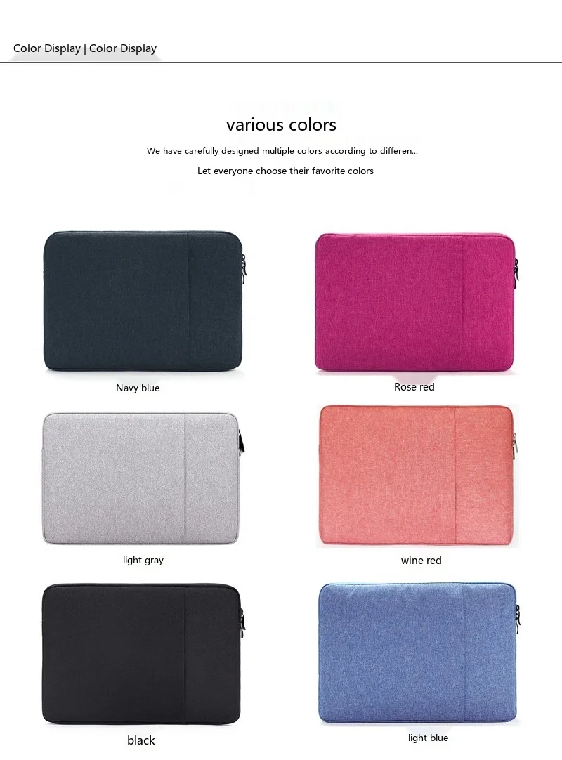 Denim-Laptop-Hülle 8-17 Zoll Schutztasche für Notebook und Tablet mit gepolstertem Innenfutter – Detail 2
