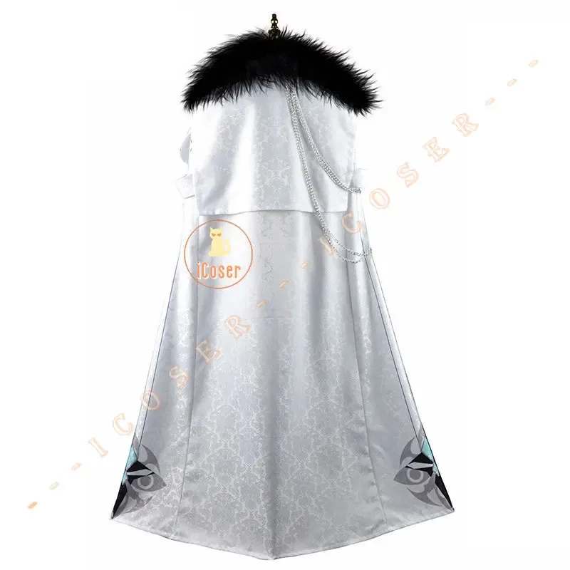 Genshin Impact Tartaglia Childe Cosplay Kostuum Pruik Fatui Mantel Outfit Uniform Cape Hoofddeksels Handschoenen Elf Fatui Harbingers Mannen