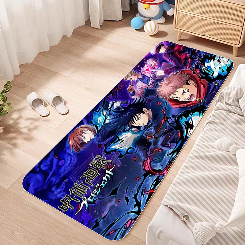 Jujutsu Kaisen Kitchen Mat Entrance Floor Mats Kawaii Satoru Gojo Doormat Carpet Living Room Bathroom Rug Bath Bedrooom Hallway