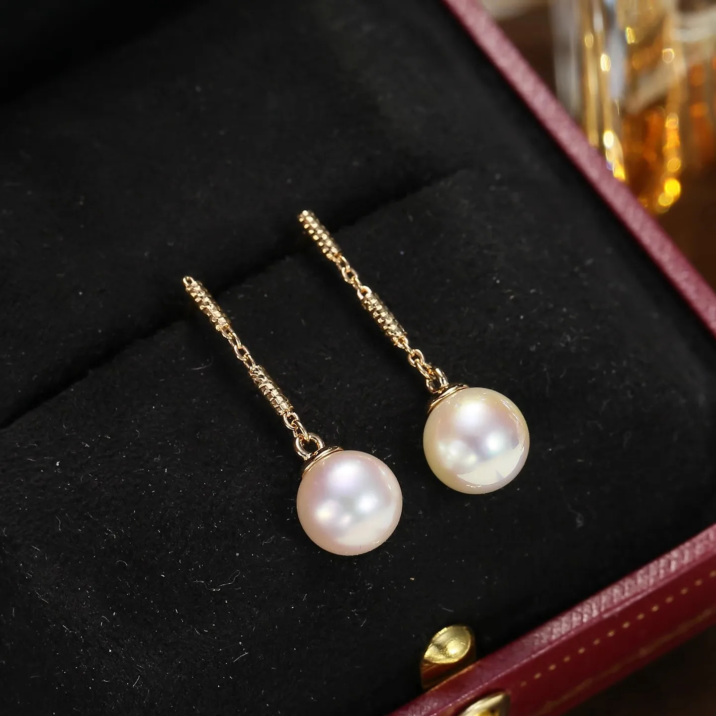 MeiBaPJ 8mm Natural Nearround Pearls Fashion Simple Drop Earrings 925 Silver Fine Wedding Jewelry for Women 3