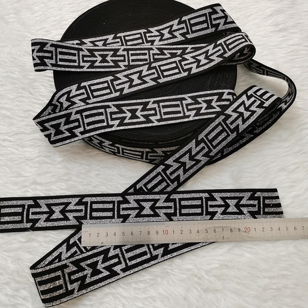 Silver Shiny 40mm Elastic Bands Clothing Pant Waist Rubber Band Underwear Belt Elastics Webbing Tape Sewing Accessories By Meter