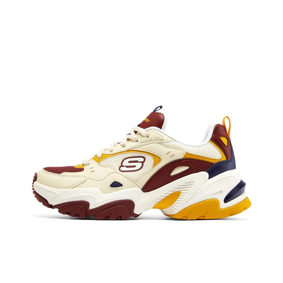 Skechers Stamina V2 Chunky Sneakers Women's Low Top Beige Yellow/Red/Yellow 149513-NTBG
