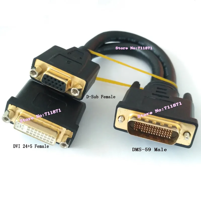 DMS-59 to DVI D-Sub VGA Cable Line 59Pin DMS DVI VGA Line Cable DMS-59 Connect DVI VGA D-Sub Video Cable 59P 59Pin to DVI VGA