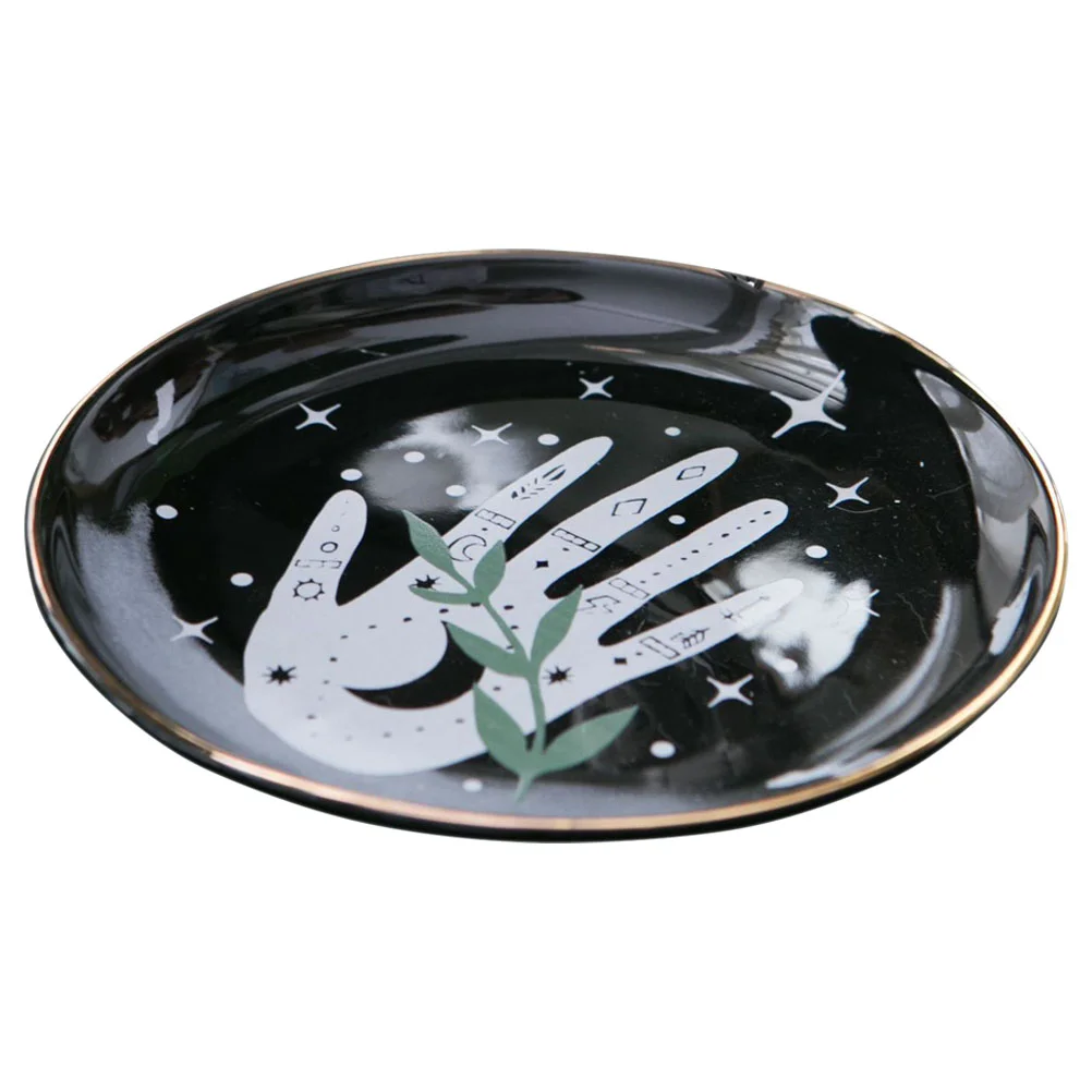 

Moon Jewelry Organizer Palm Shape Tray Trinket Bowl Necklace Holder Floral Paper